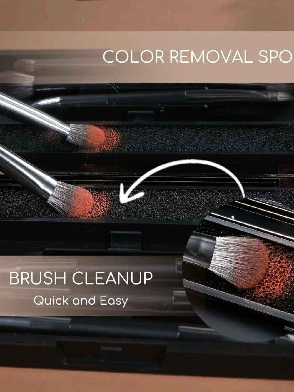 Travel Eye Makeup Brush Set with Mirror Case 4PCS